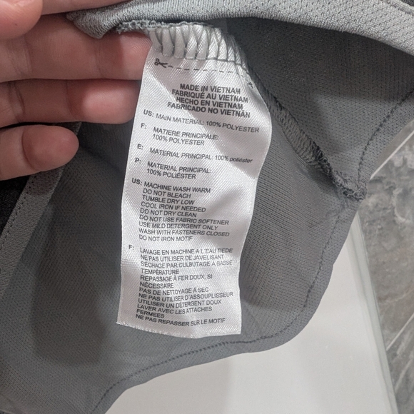 Adidas - Athletic 1/4 zip up Sweat shirt long sleeve Large Gray - Picture 4 of 6